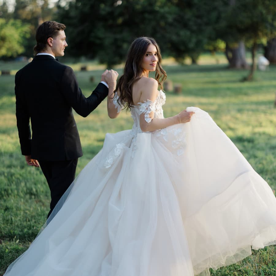 A couple at their wedding at North Star House